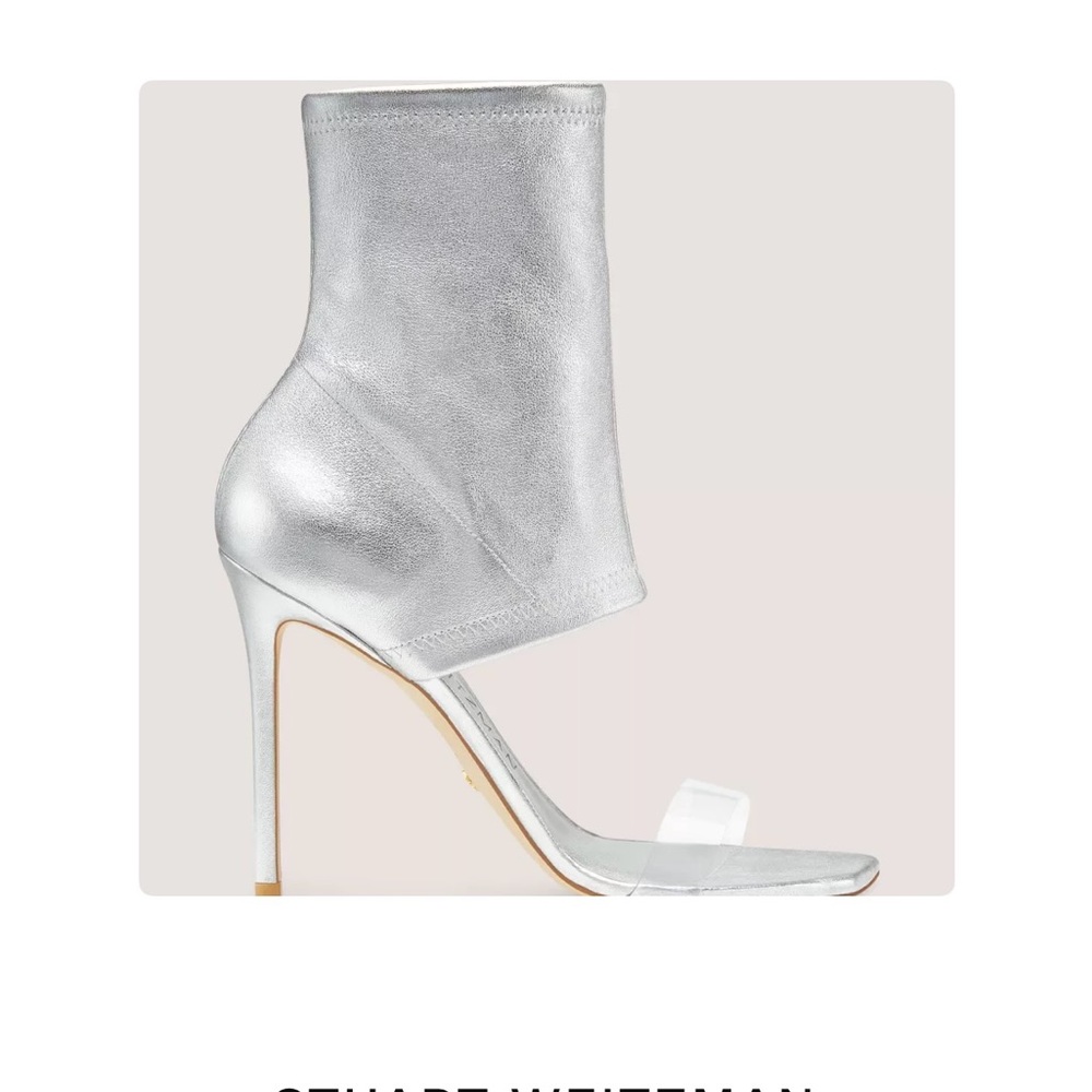 Stuart Weitzman Silver High Heel Boots